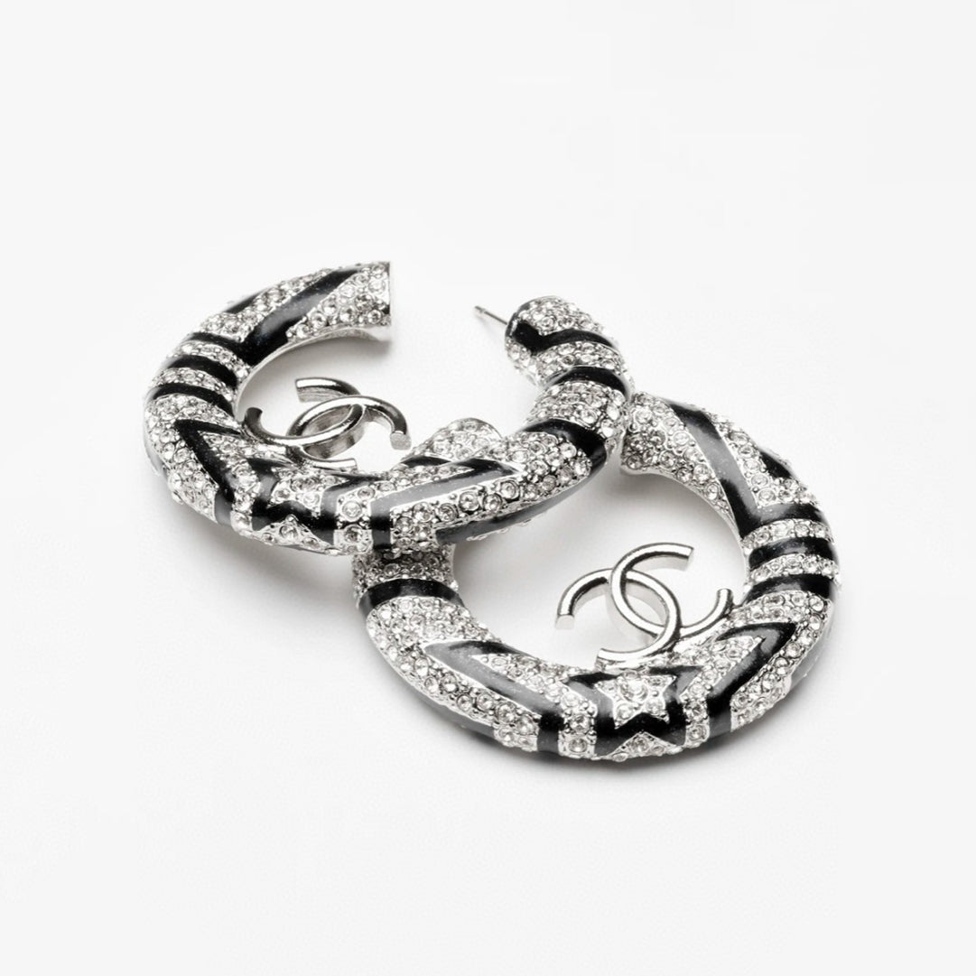 Chanel Black Diamonds 18K Gold Earrings
