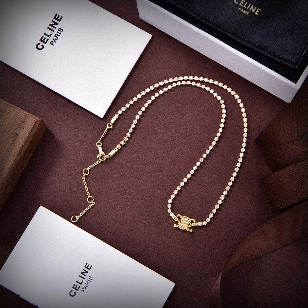 Celine Crystals 18K Gold Necklace