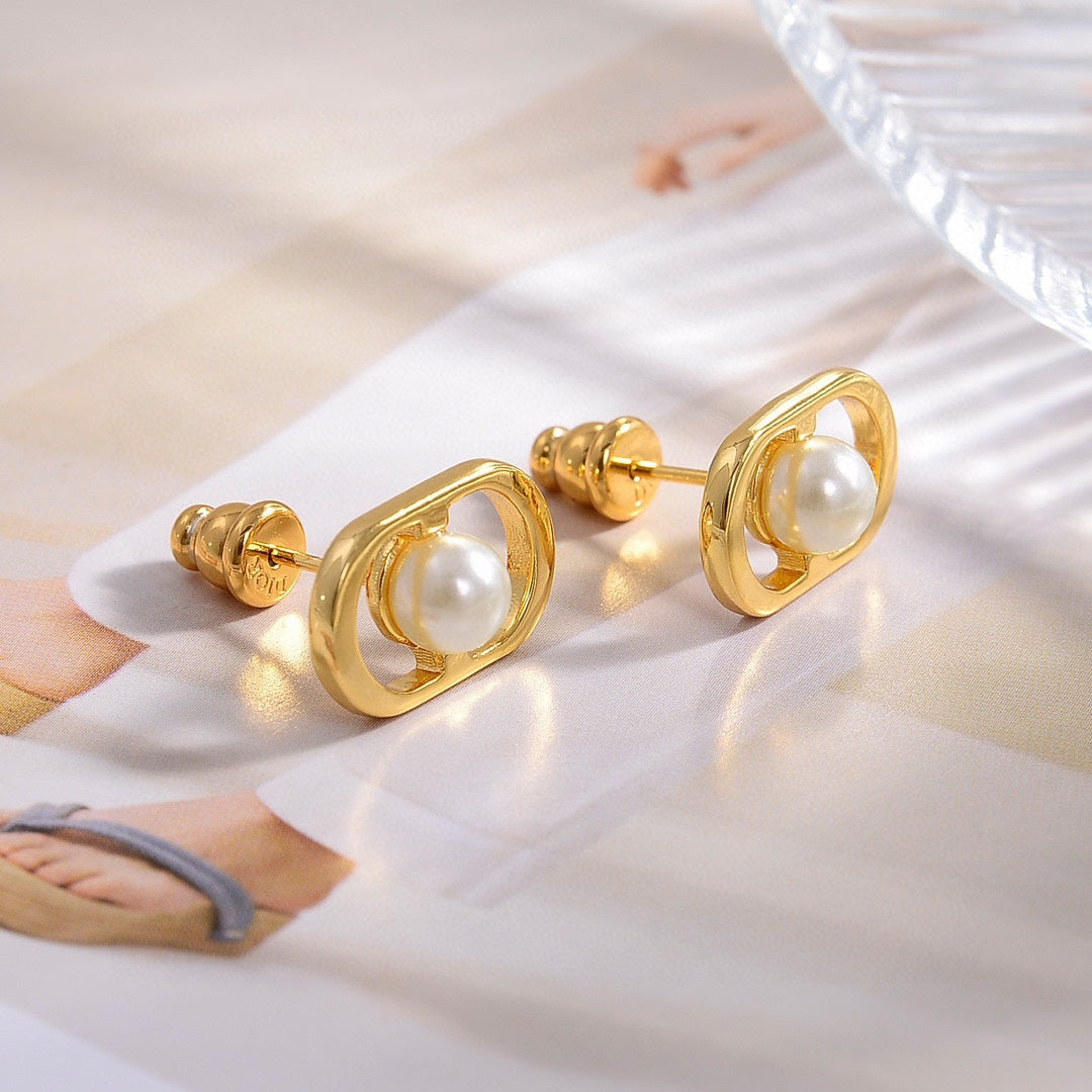 Dior Petit Jolie Mini Stud 18K Gold Earrings