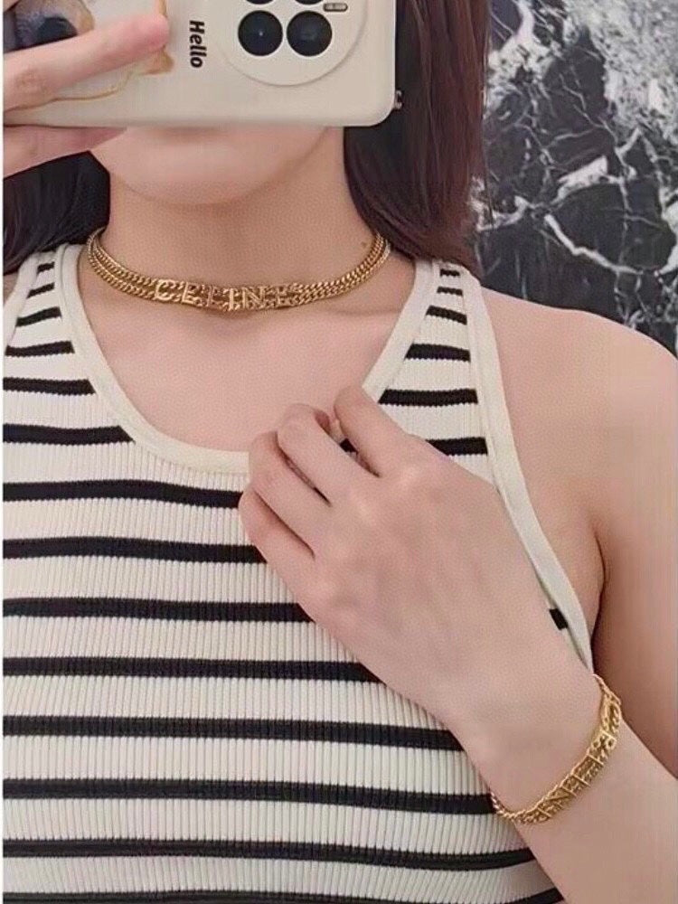 Celine Gourmette 18K Gold Necklace