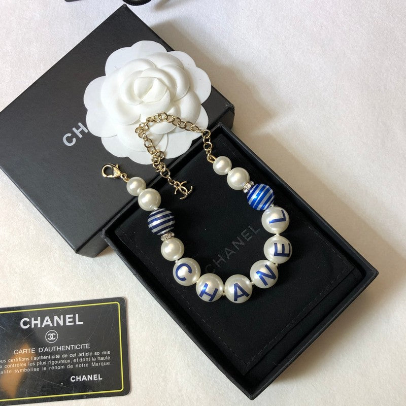 Chanel Blue Pearl 18K Gold Bracelet