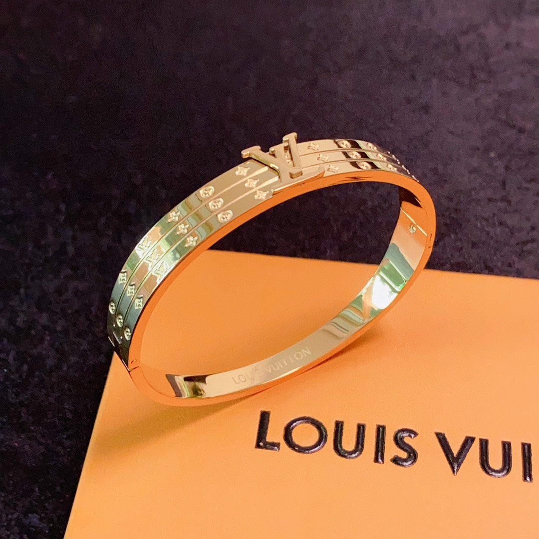 Louis Vuitton Vintage Monogram 18K Gold Bracelet