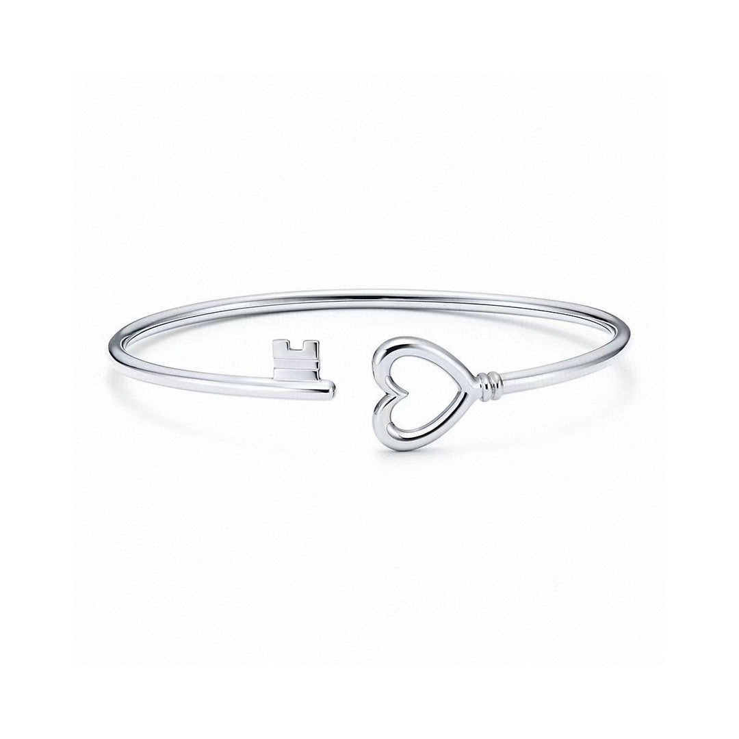 Tiffany Heart Key Wire 18K Gold Bracelet