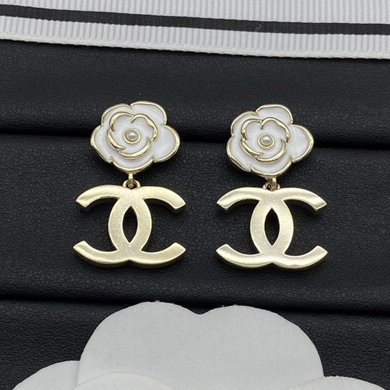 Chanel Camellia 18K Gold Earrings