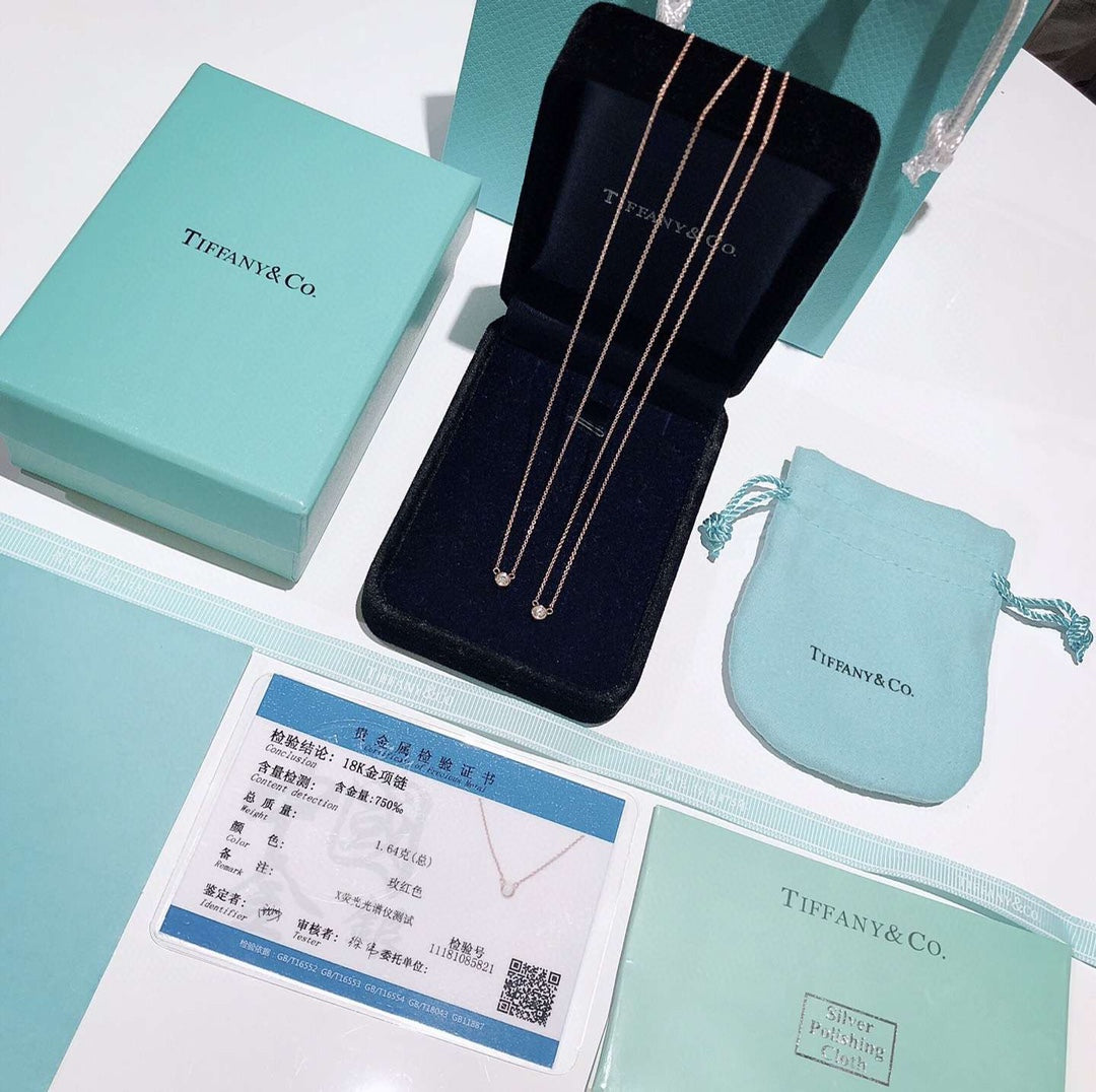 Tiffany Elsa Peretti Diamonds 18K Gold Necklace