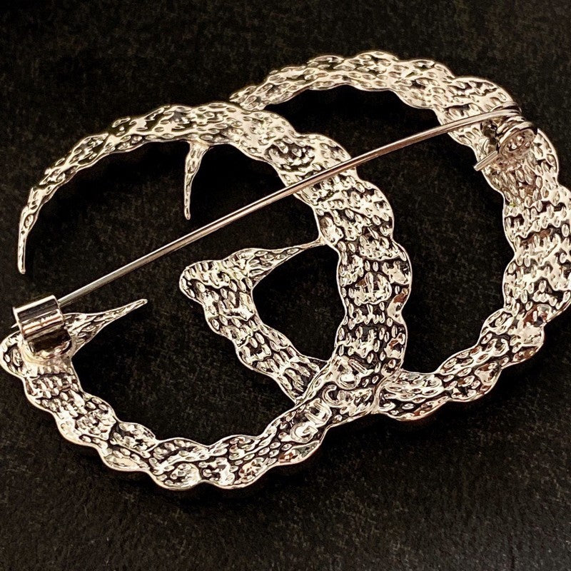 Gucci Double Crystal 18K Gold Brooch