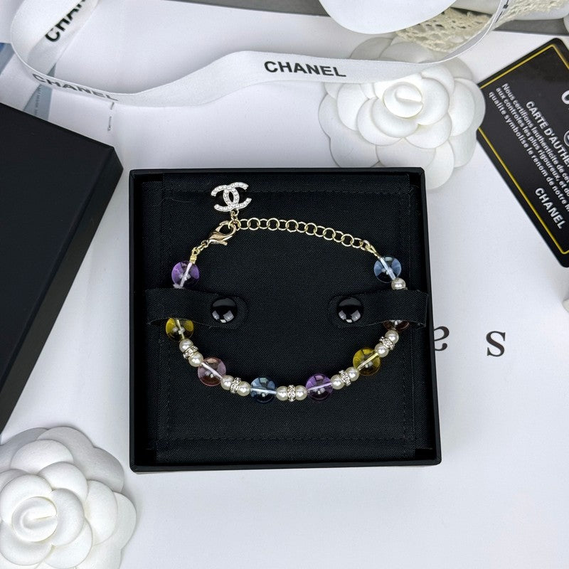 Chanel 26C Color Crystal 18K Gold Bracelet