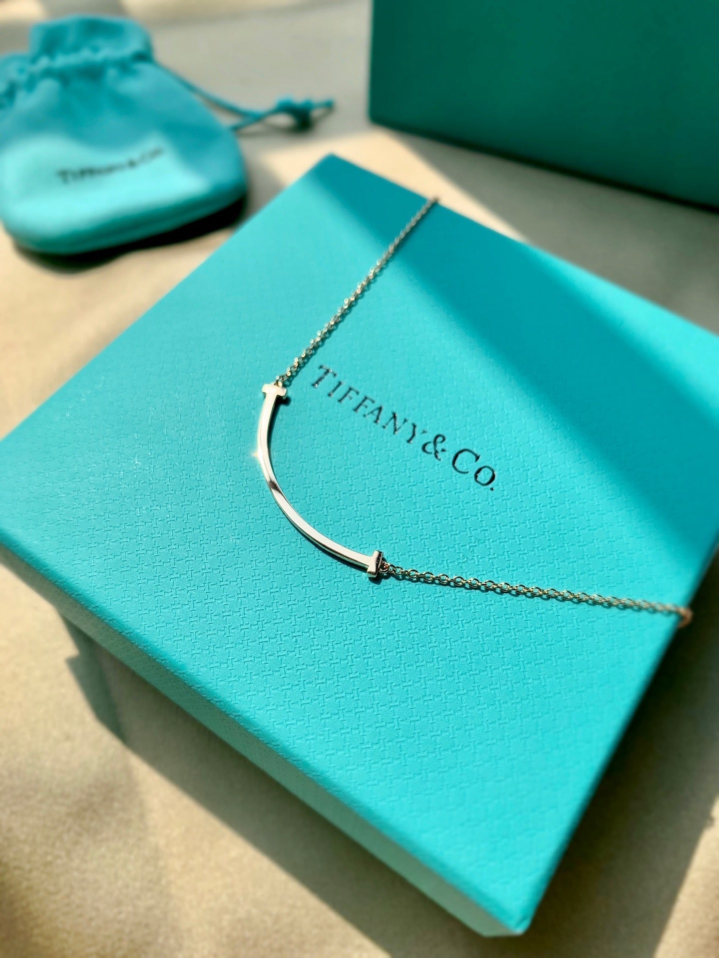 Tiffany Smile Pendant 18K Gold Necklace
