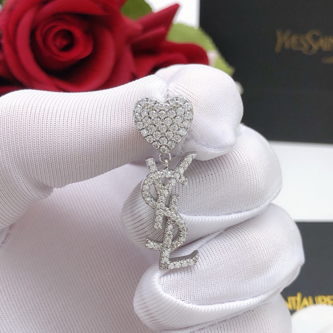 YSL Heart Diamonds 18K Gold Earrings