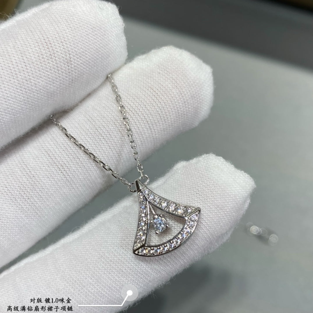 Bvlgari Dream Pave Diamond Openwork 18K Gold Necklace