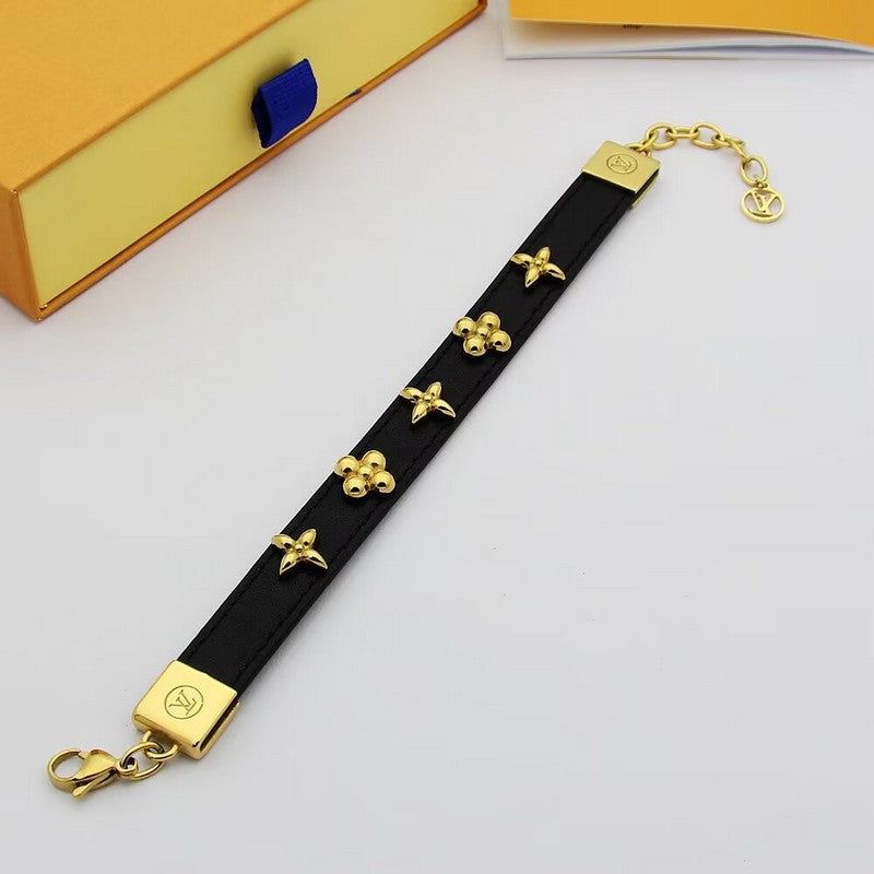 Louis Vuitton Fleurs Rivets 18K Gold Bracelet