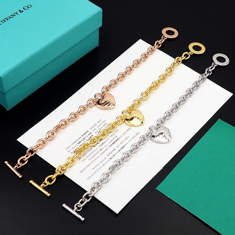 Tiffany Tag Chain 18K Gold Bracelet