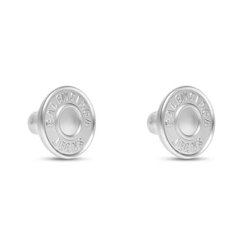 Balenciaga Circle 18K Gold Earrings
