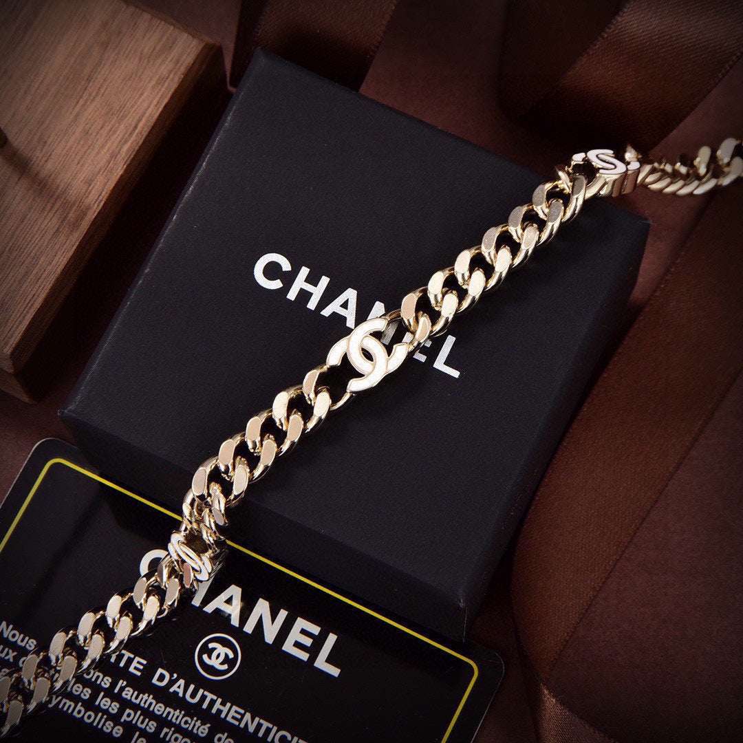 Chanel Crystals Choker 18K Gold Necklace
