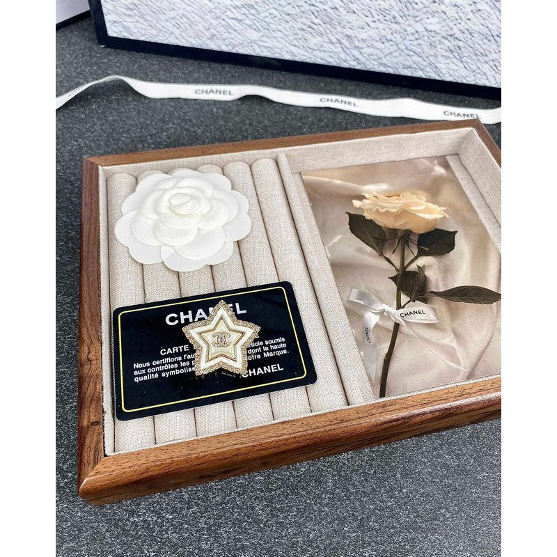 Chanel Star Pearl 18K Gold Brooch