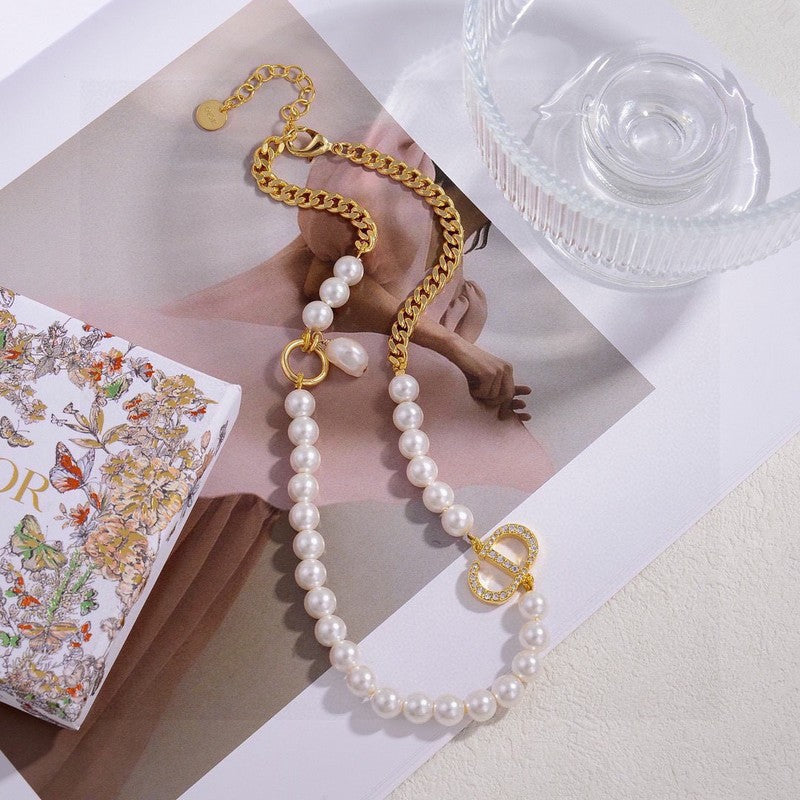 Dior Petit Pearl 18K Gold Necklace