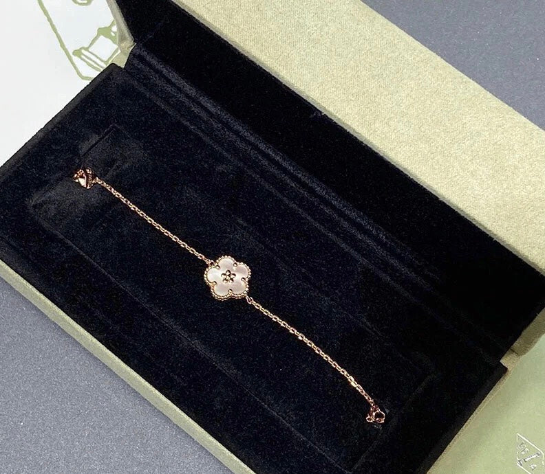 Lucky Spring Plum Blossom 18K Gold Bracelet