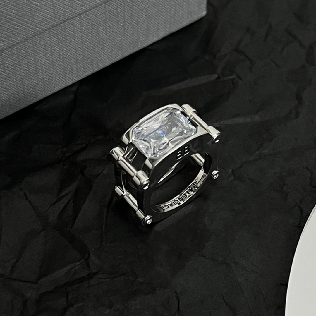 Balenciaga Crystal 18K Gold Ring