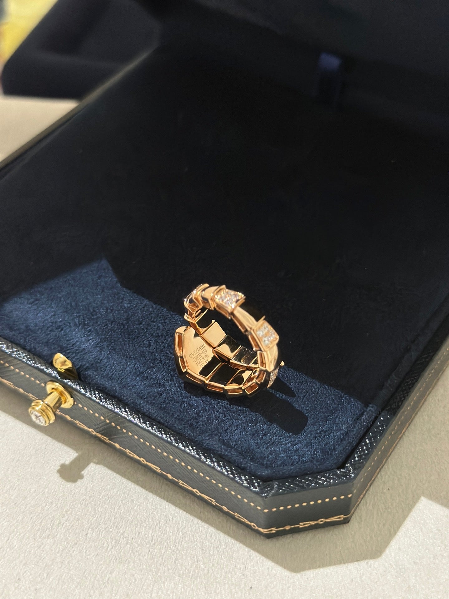 Bvlgari Serpenti Viper Black 18K Gold Ring