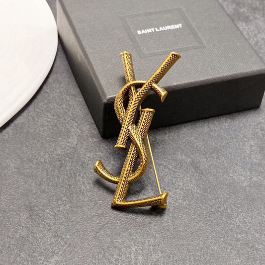 YSL Classic 18K Gold Brooch