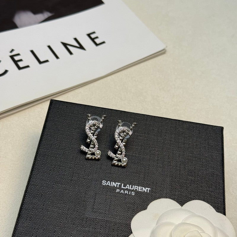 YSL Gold Diamond 18K Gold Earrings