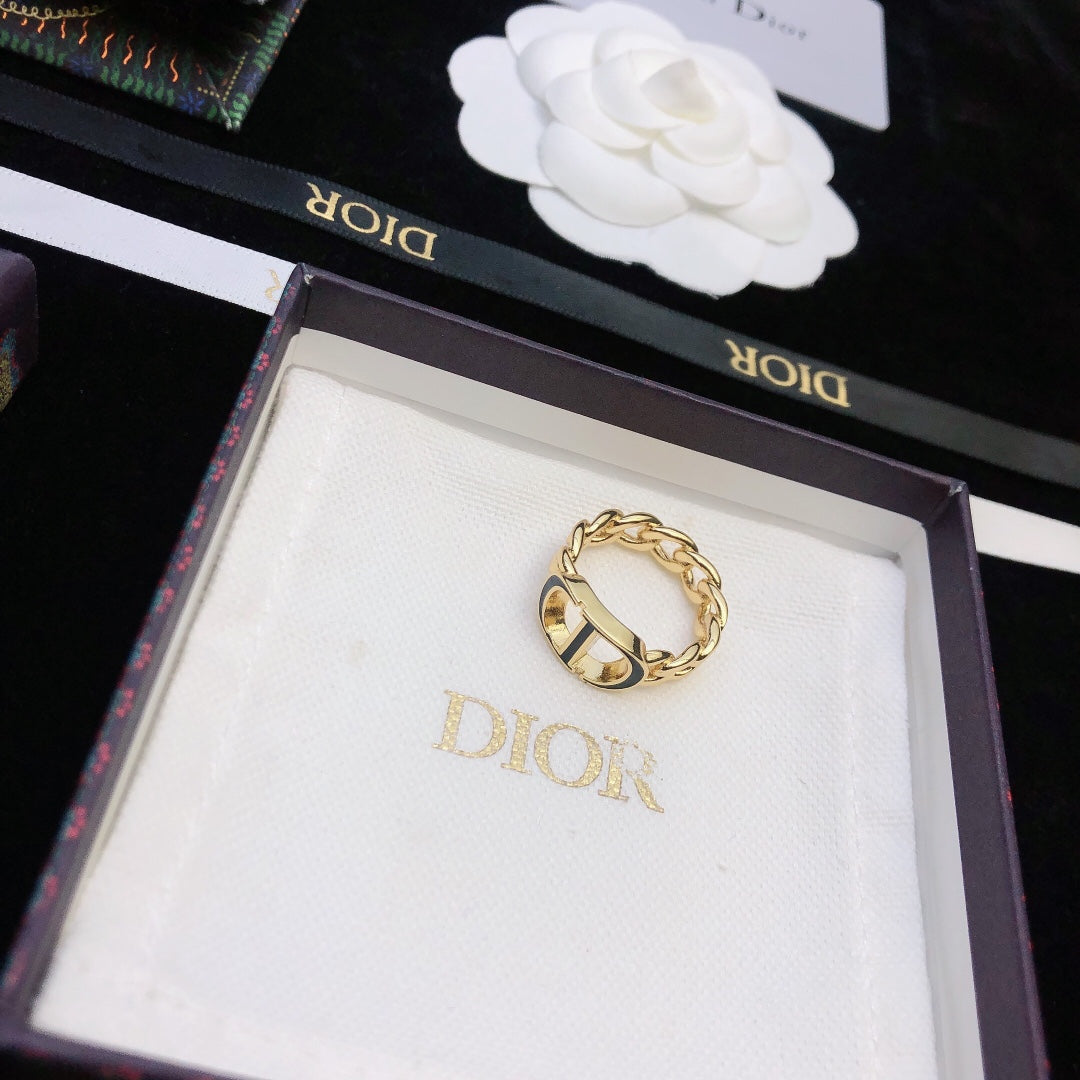 Dior Petit Chain Link 18K Gold Ring