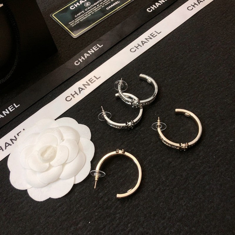 Chanel Circle 18K Gold Earrings