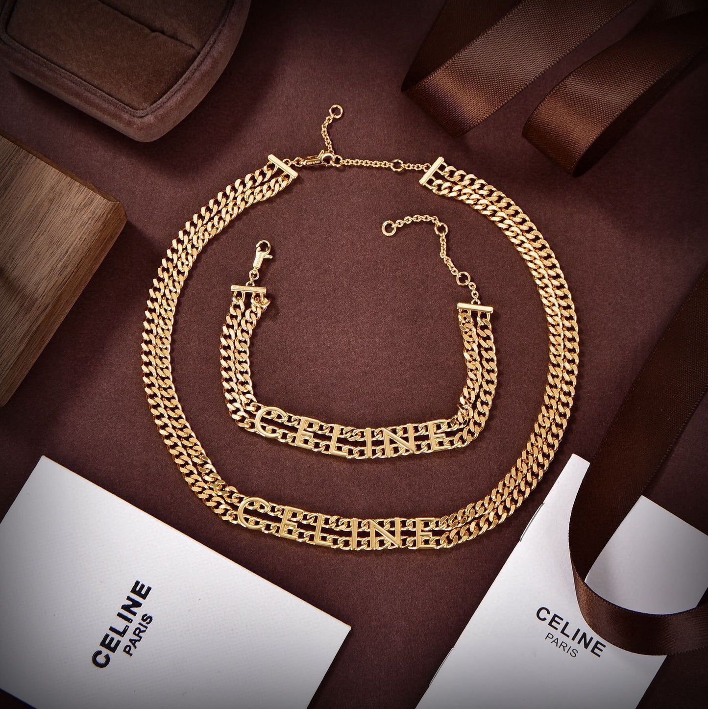 Celine Gourmette 18K Gold Necklace