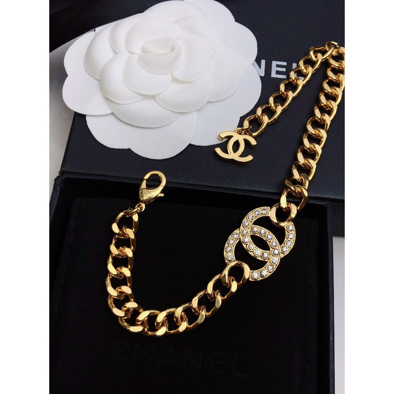 Chanel Diamond Choker 18K Gold Necklace