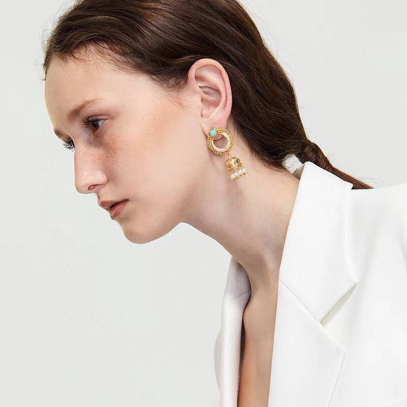 Bvlgari Circle Diamonds 18K Gold Earrings