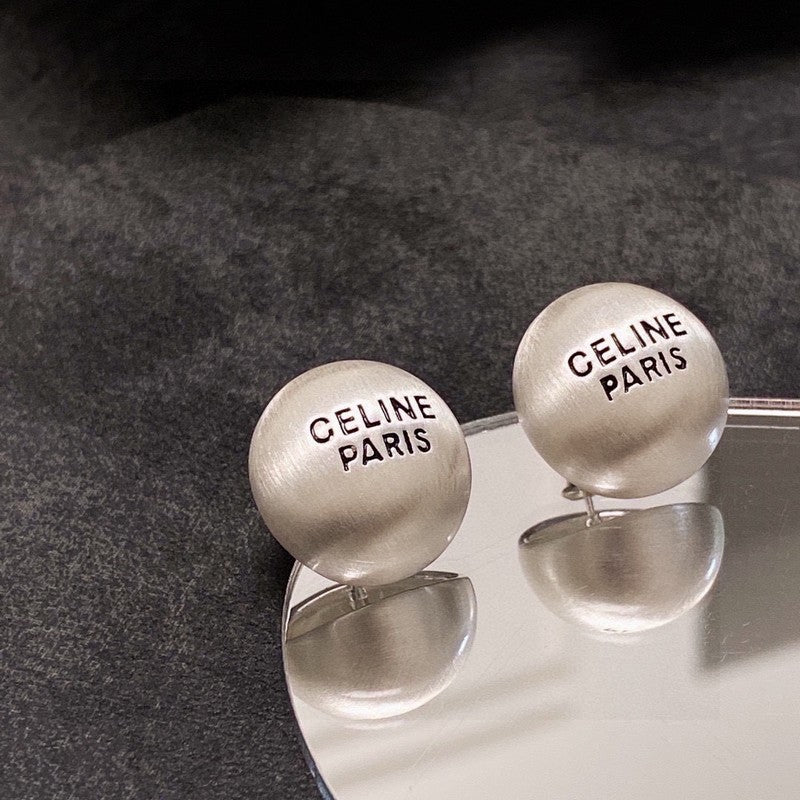 Celine Round 18K Gold Earrings