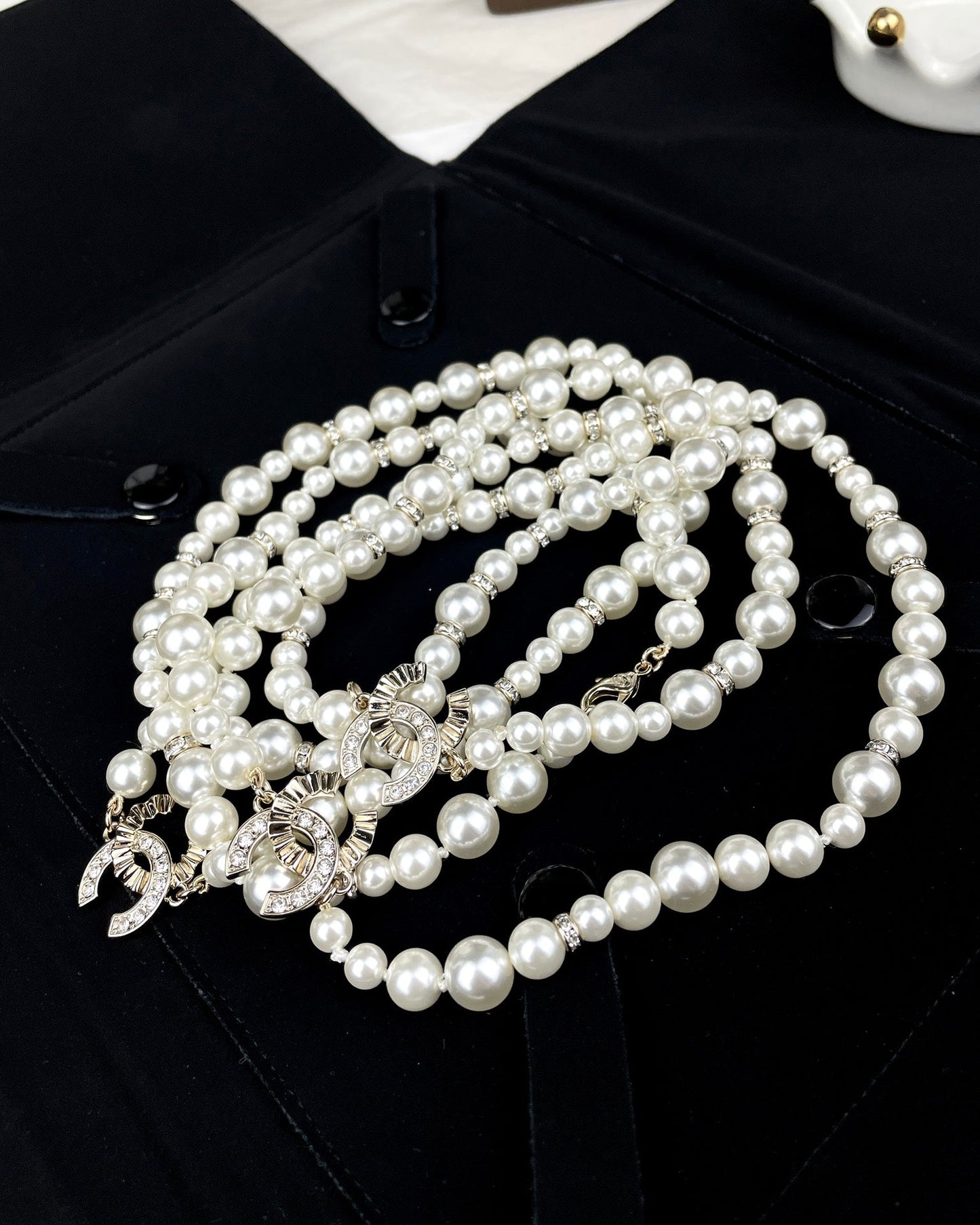 Chanel Pearls Long 18K Gold Necklace