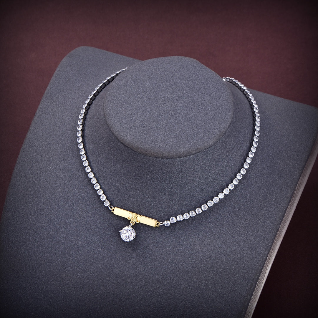 Celine Celine Line Diamonds 18K Gold Necklace
