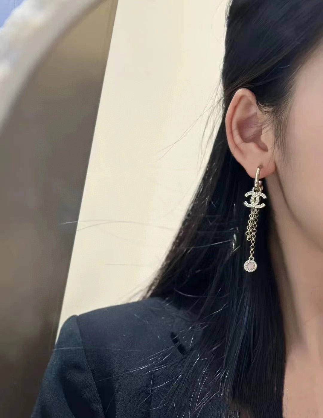 Chanel Tassel Crystals 18K Gold Earrings