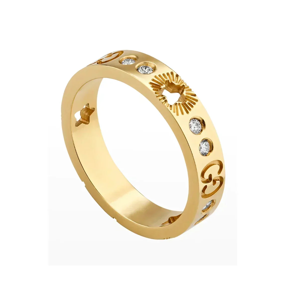 Gucci Double Icon Diamonds 18K Gold Ring